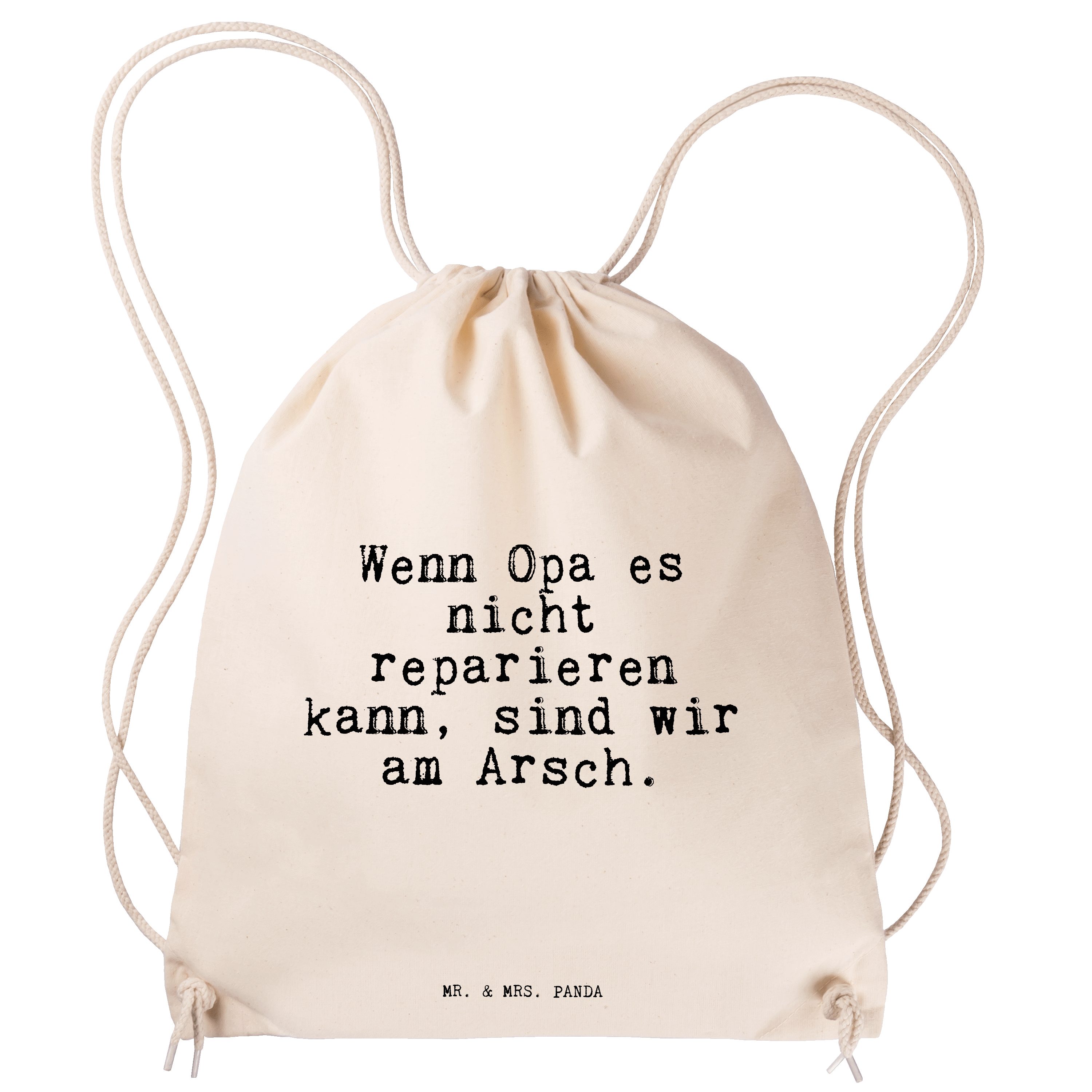 Mr. & Mrs. Panda Sporttasche Wenn Opa es nicht... - Transparent - Geschenk, Geschenk Opa, Tasche, (1-tlg)