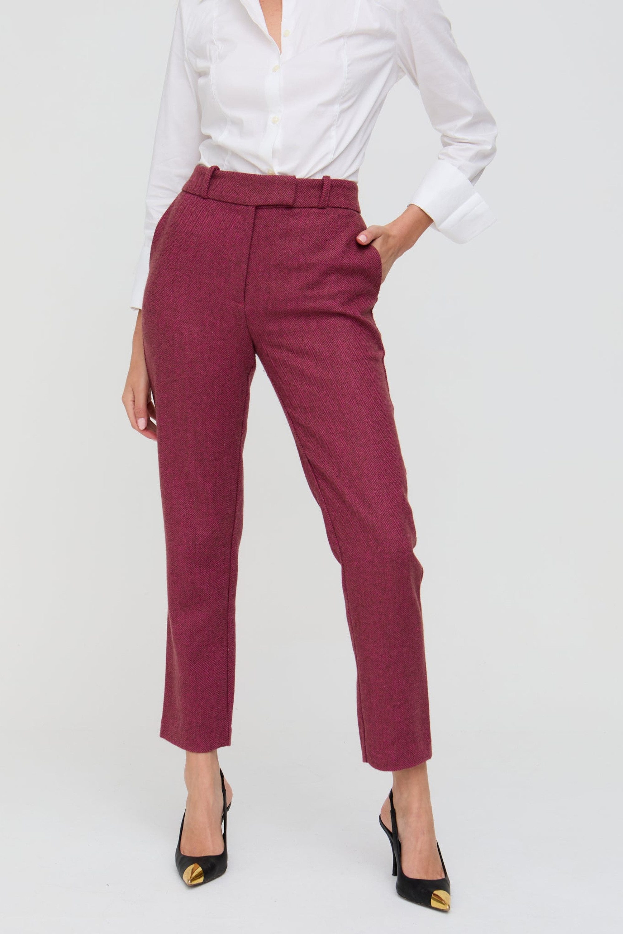 Lily and Lionel Jerseyhose Pandora Tapered Herringbone Print Trouser Damen günstig online kaufen