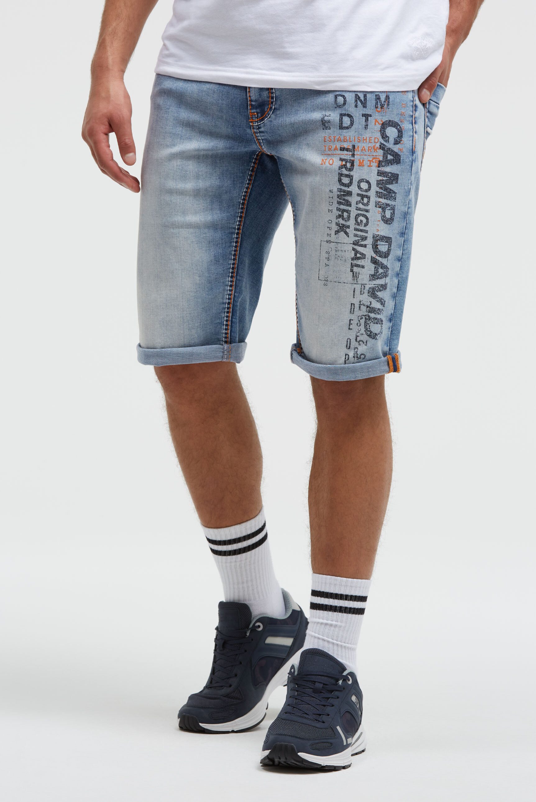 CAMP DAVID Jeansshorts mit breiten Nähten