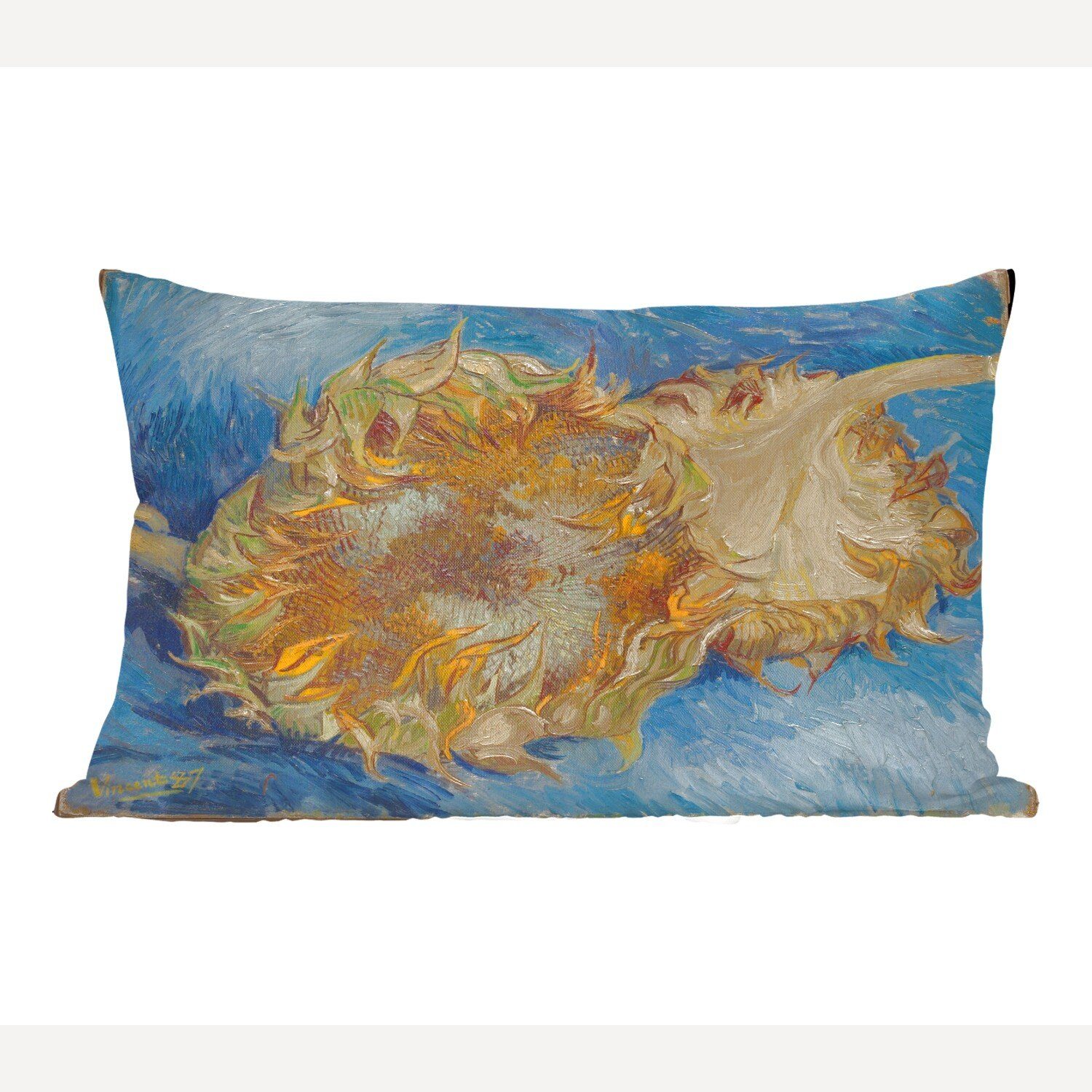 MuchoWow Dekokissen Sonnenblumen - Vincent van Gogh, Wohzimmer Dekoration, Zierkissen, Dekokissen mit Füllung, Schlafzimmer