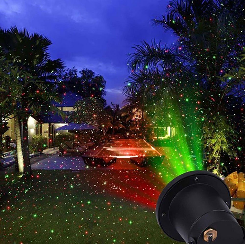etc-shop Gartenstrahler, LED-Leuchtmittel fest verbaut, Effektscheinwerfer LED Motiv Erdspieß Grün, Laser Rot