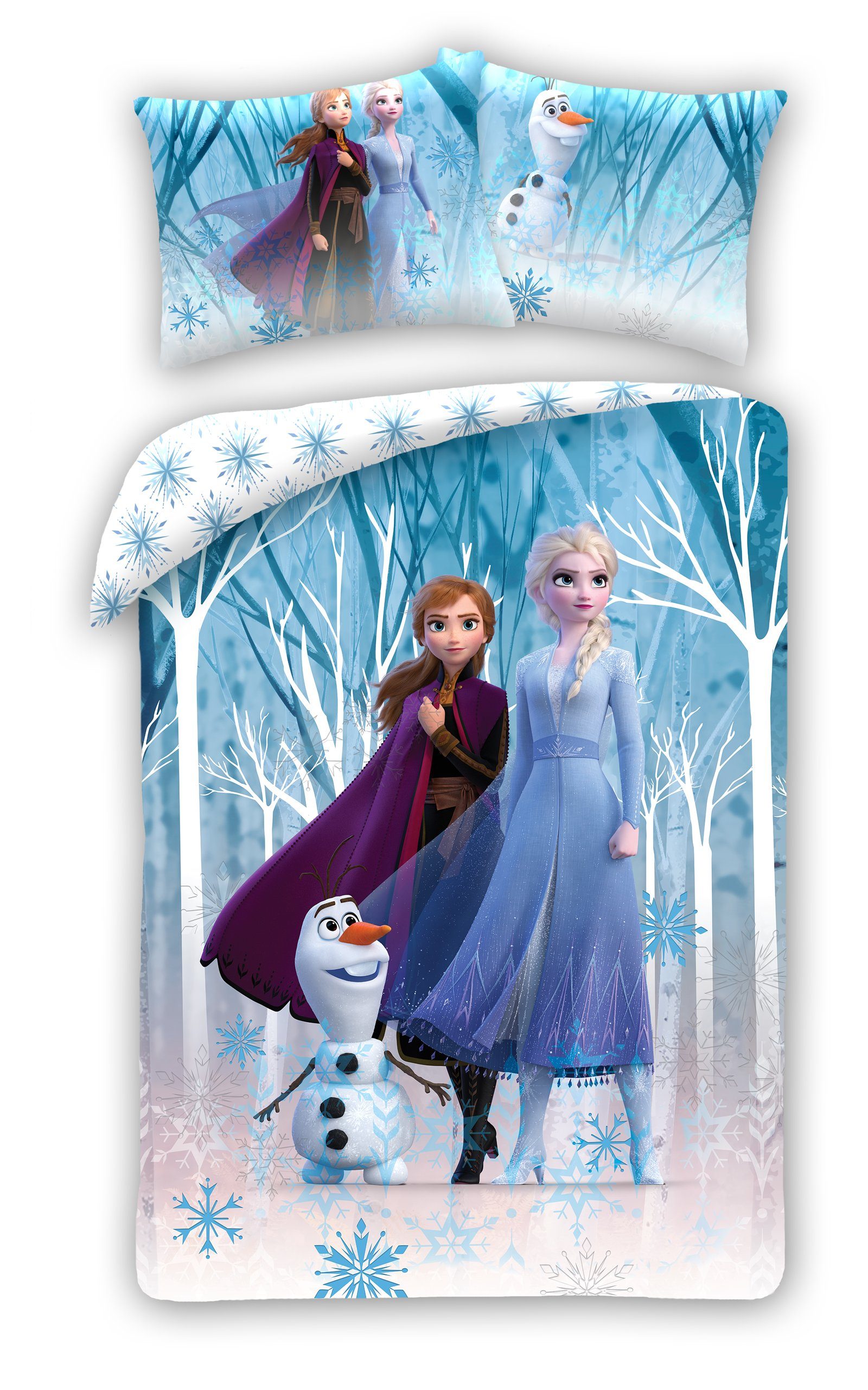 Bettwäsche Disney Frozen 2 Bettwäsche Eiskönigin Anne Elsa Snowflake  Kopfkissen, Disney Frozen, Baumwolle, 2 teilig, Wunderschöne Eiskönigin Frozen  Bettwäsche mit Anna, Elsa und Olaf