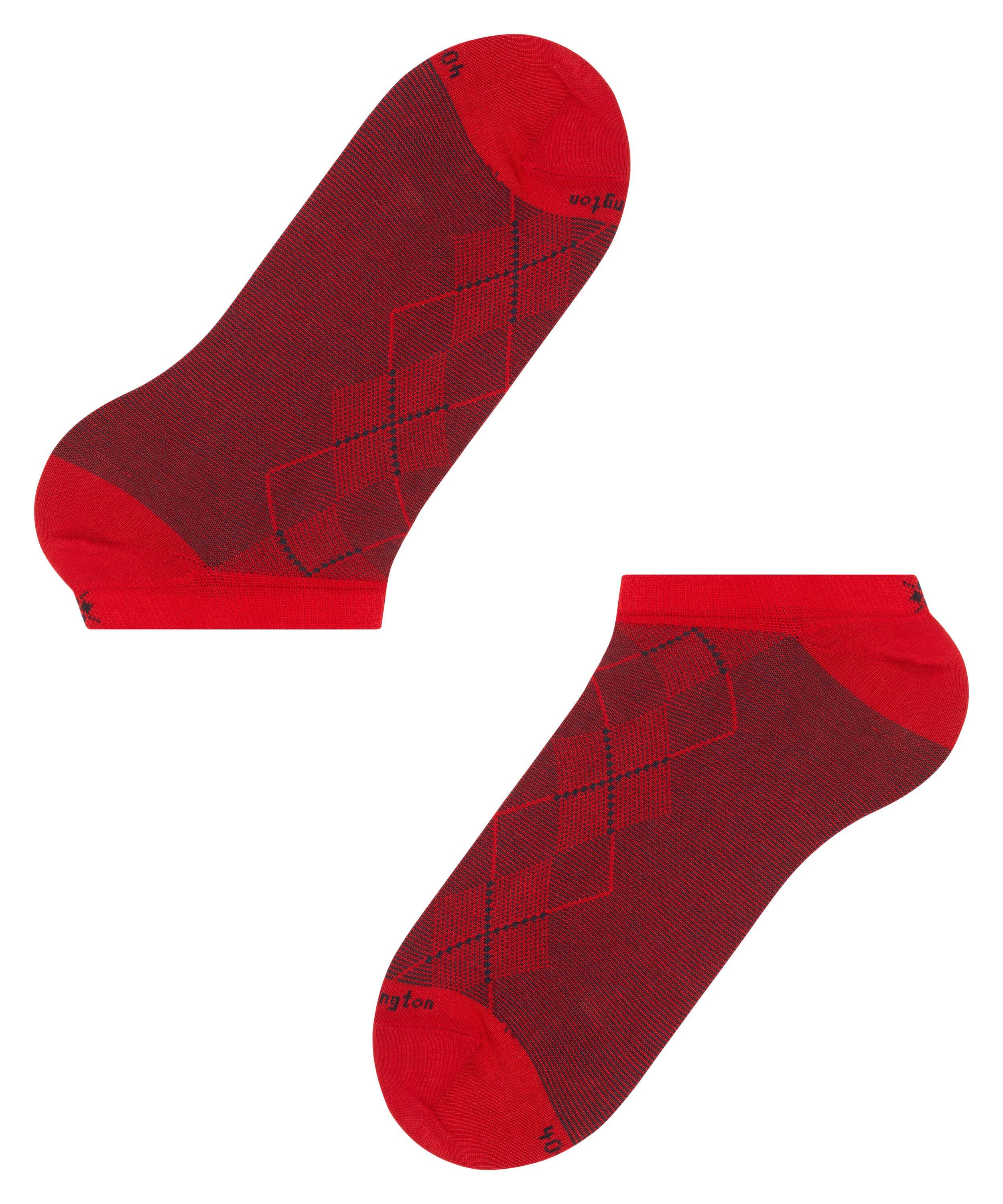 (1-Paar) Carrington mit red (8281) Sneakersocken eingestricktem Burlington Logo