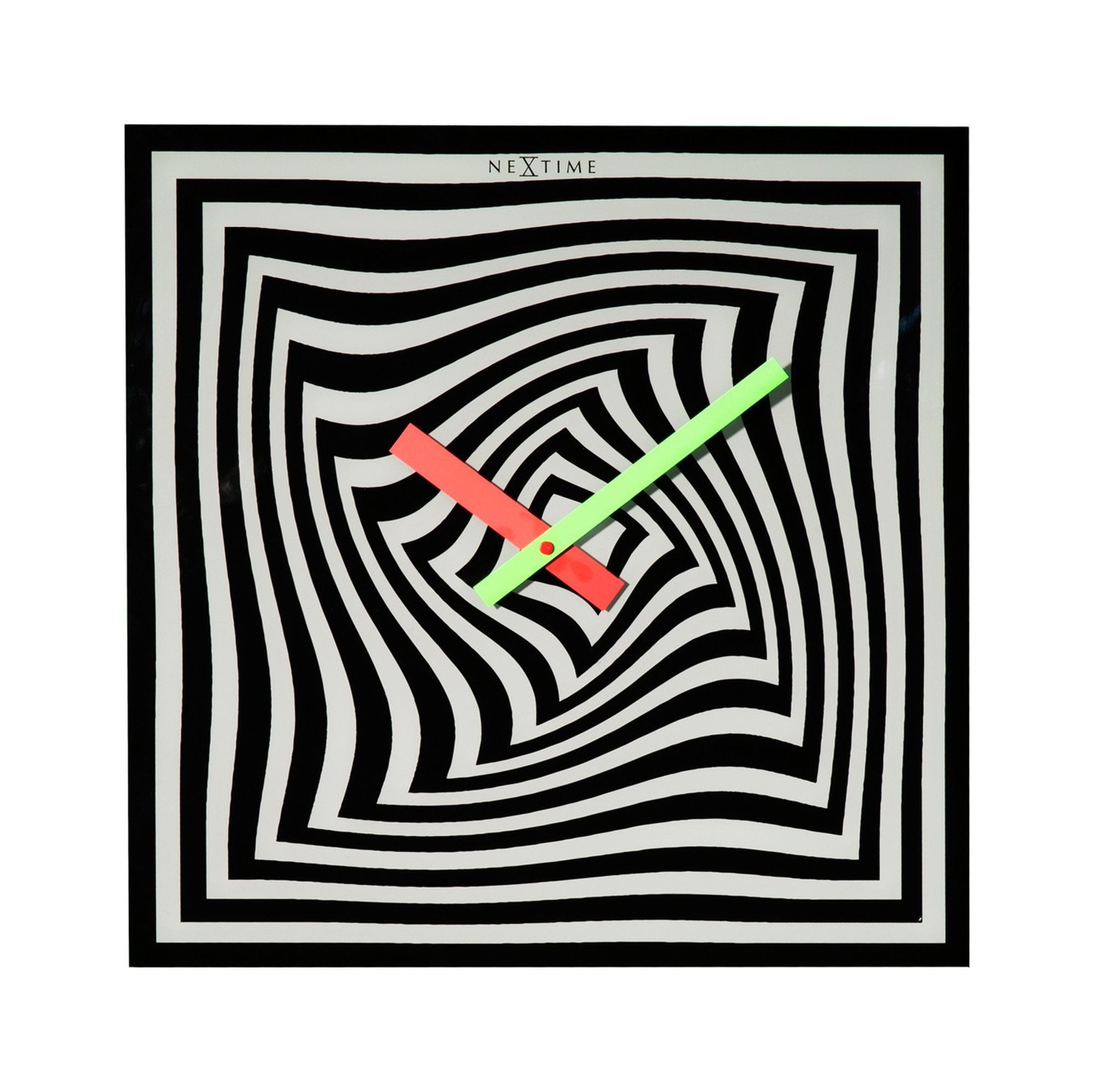 NEXTIME Wanduhr Wanduhr Designeruhr Glasuhr Uhr Modern Crazy 43x43cm Schwar günstig online kaufen