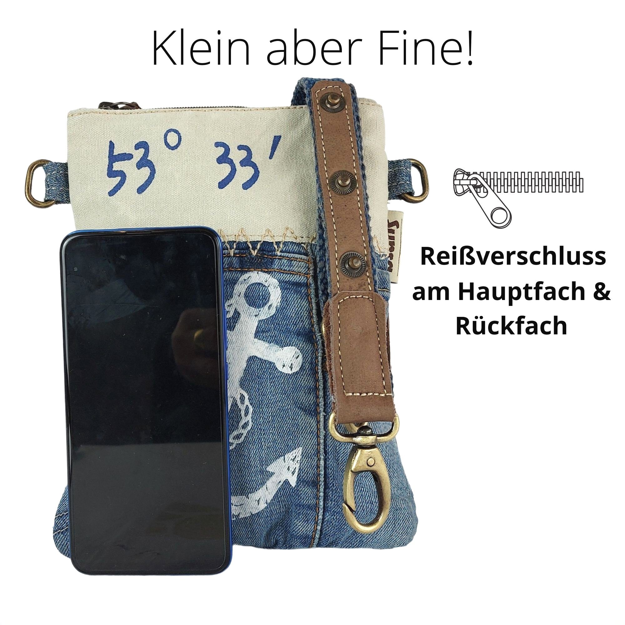 Sunsa Umhängetasche Umhängetasche Schultertasche Maritim Crossbody Bag, enthält recyceltes Material