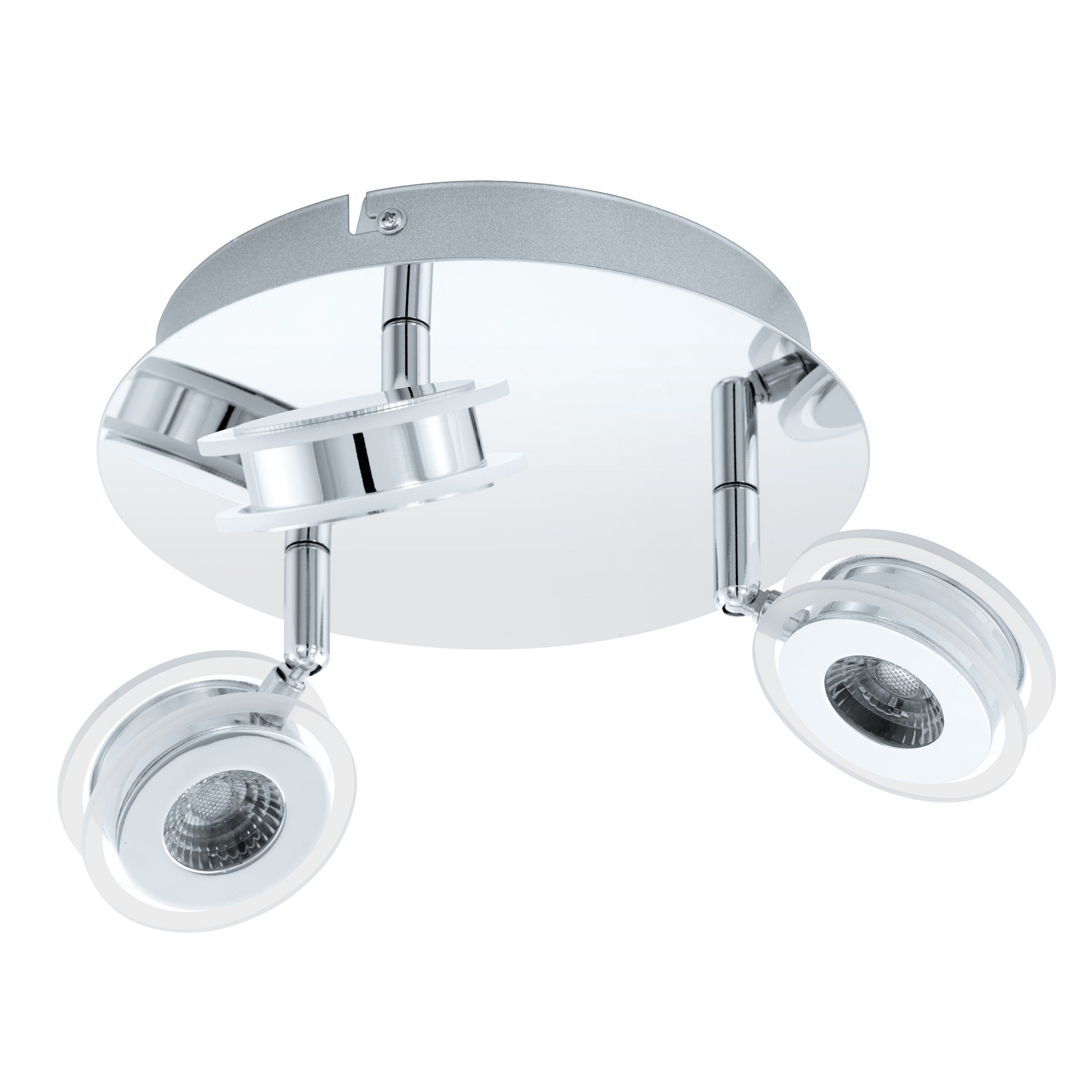 EGLO LED Deckenspot Sarolo, Leuchtmittel inklusive, LED Deckenlampe Edelstahl in chrom Kunststoff in transparent