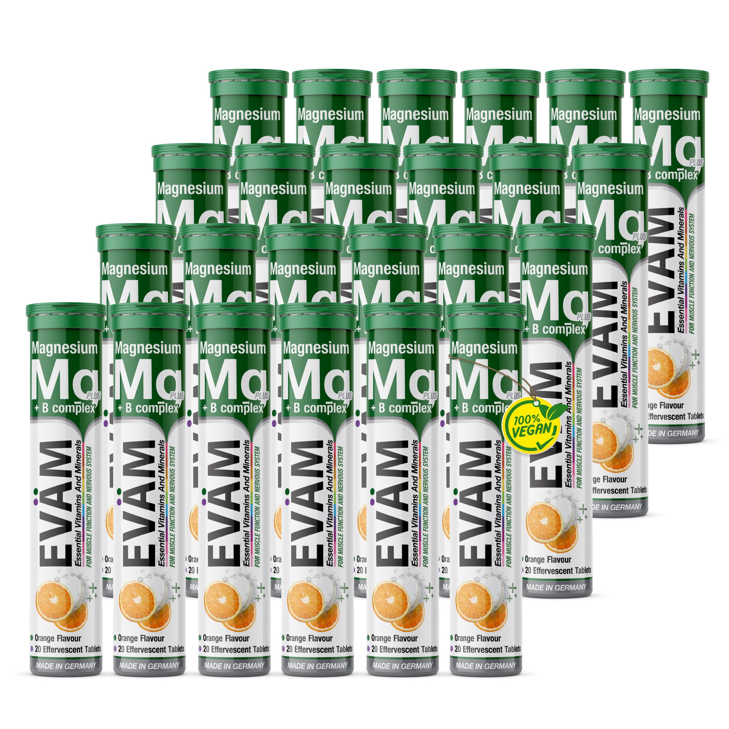 EVÄM EVÄM Magnesium + Vitamin B Complex C Brausetabletten Zitrone Brausetabletten, Set aus Röhrchen à 20,00 St., 1968 g 96000 ml