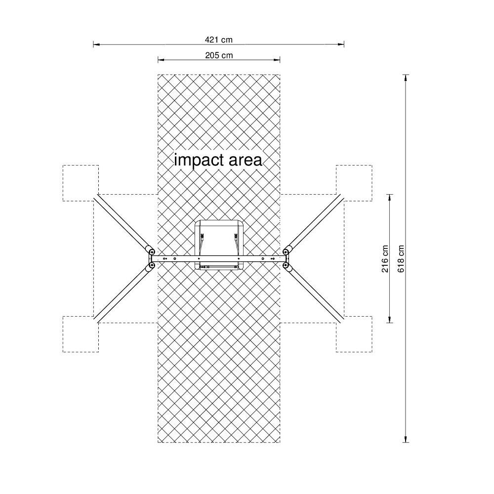 Playparc Einzelschaukel Schaukelsessel Maxi, Sitz mit einseitig zu öffnender Sicherung