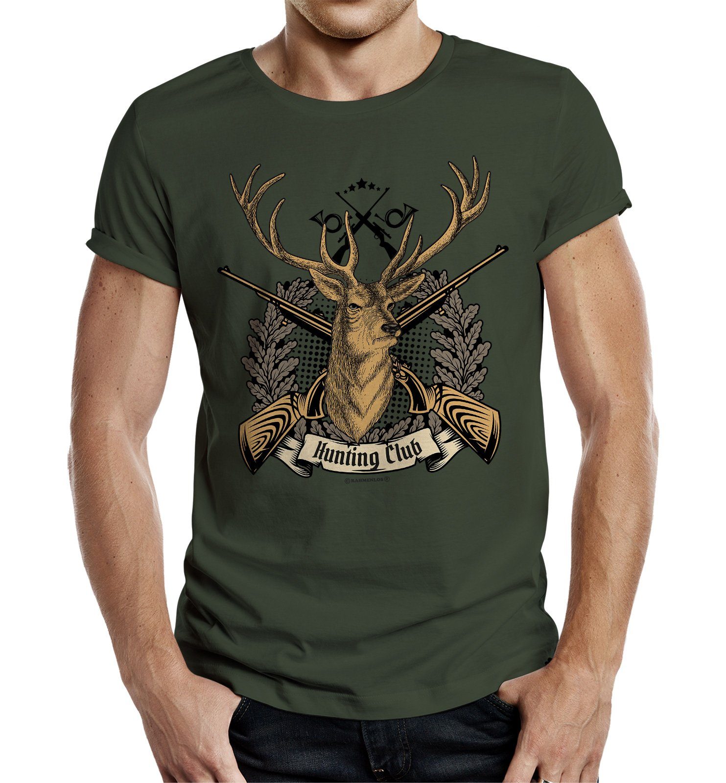 Club" Geschenk für Das T-Shirt Rahmenlos "Hunting Jäger