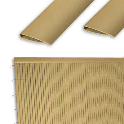 Ribelli Balkonsichtschutz PVC Abschlussleiste, 100 cm, bambus