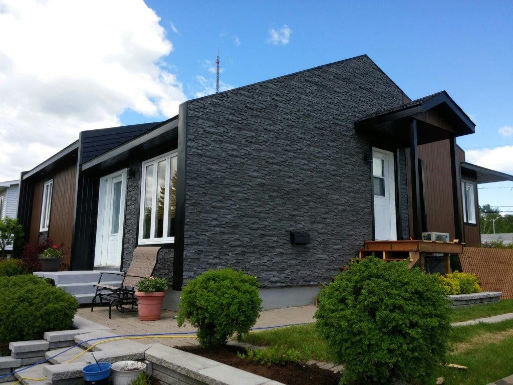 NOVIK Verkleidungspaneel NovikStone DS Platte 105x33cm 10 Stück 2,32qm Schichtstein anthrazit, BxL: 33,34x105,41 cm, 0,375 qm, (Karton mit 10 Platten, 3,52 qm) Wandverkleidung mit 3-D-Effekt, problemlose Montage, Natursteinoptik