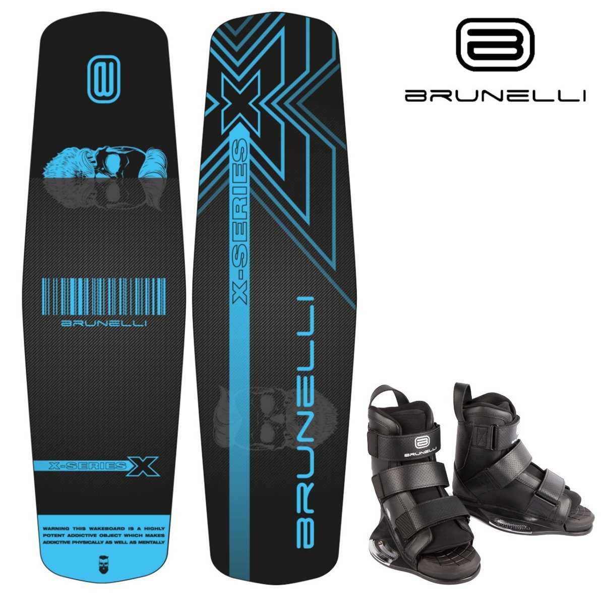 Brunelli SUP-Board BRUNELLI Wood Flex Pro Cable Park Wakeboard SET 141cm Bindung L/XL