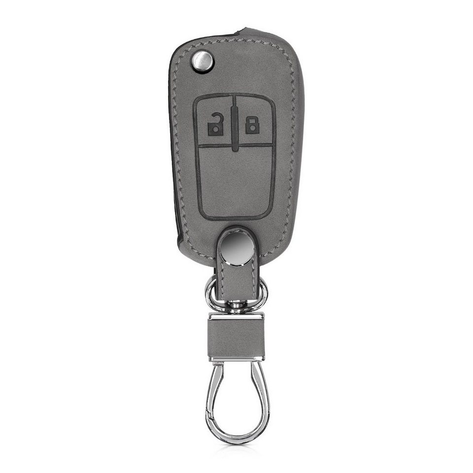 kwmobile Schlüsseltasche, Autoschlüssel Hülle für Opel Chevrolet -  Nubuklederoptik - Kunstleder Schutzhülle Schlüsselhülle Cover für Opel  Chevrolet 2-Tasten Klapp Autoschlüssel - Herz Brush Design