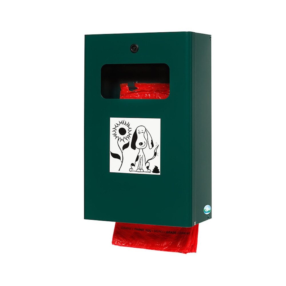 PROREGAL® Aschenbecher Kombiascher Hundekotbeutelspender 43x26,5x14,8 Grün