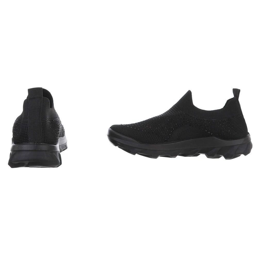 Ital-Design Damen Low-Top Freizeit Slipper (88843477) Flach Sneakers Low in Schwarz – Bild 5 von 5