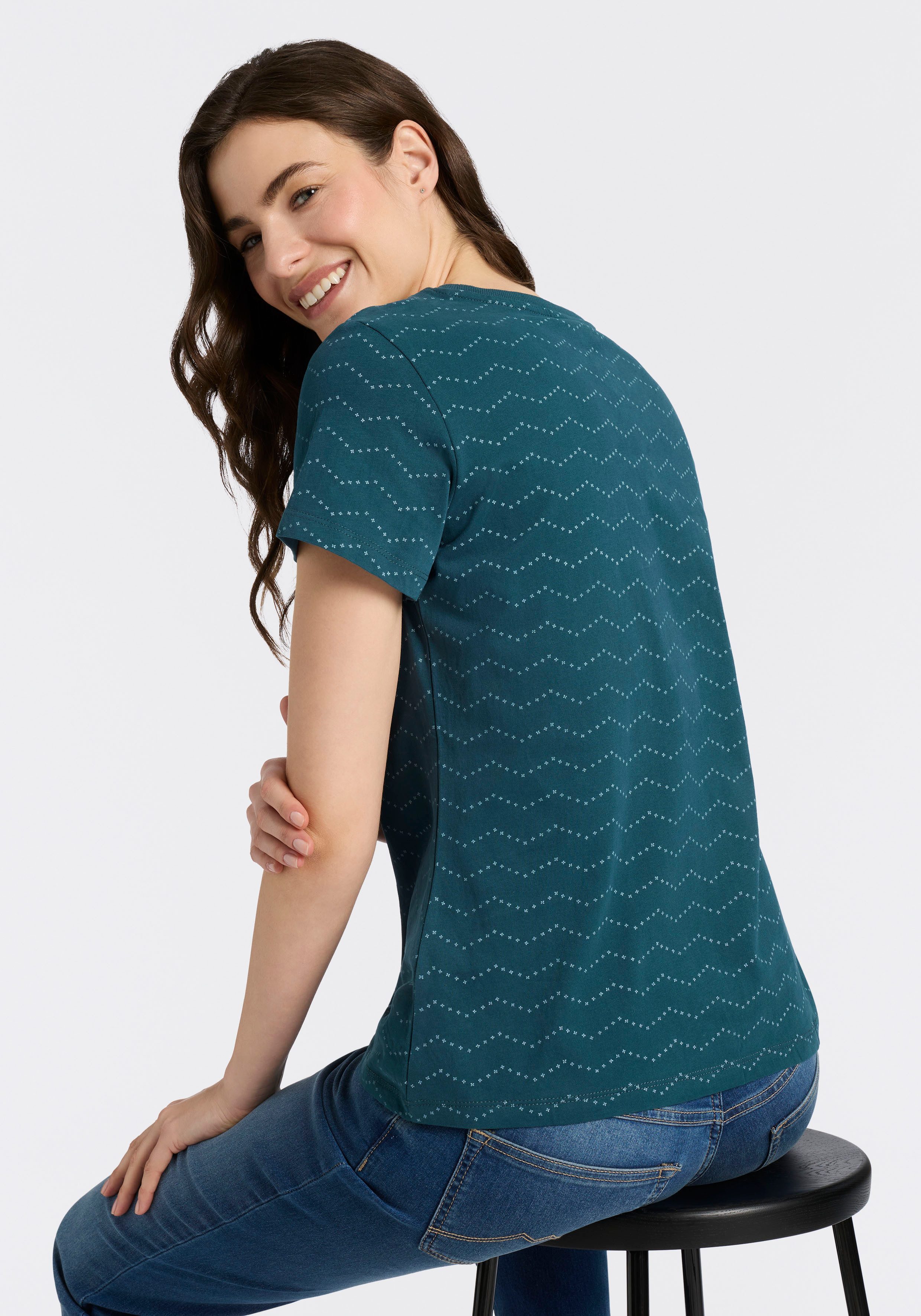 Ragwear Kurzarmshirt MINTTA ZIG ZAG O mit Logoschriftzug