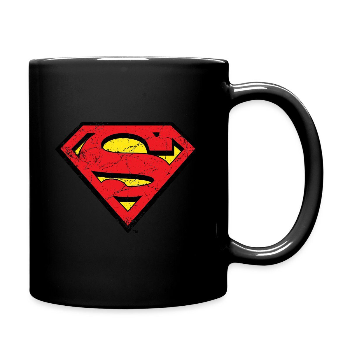 Spreadshirt Tasse DC Comics Superman Logo Used Look Karneval Tasse Einfarbig, Keramik