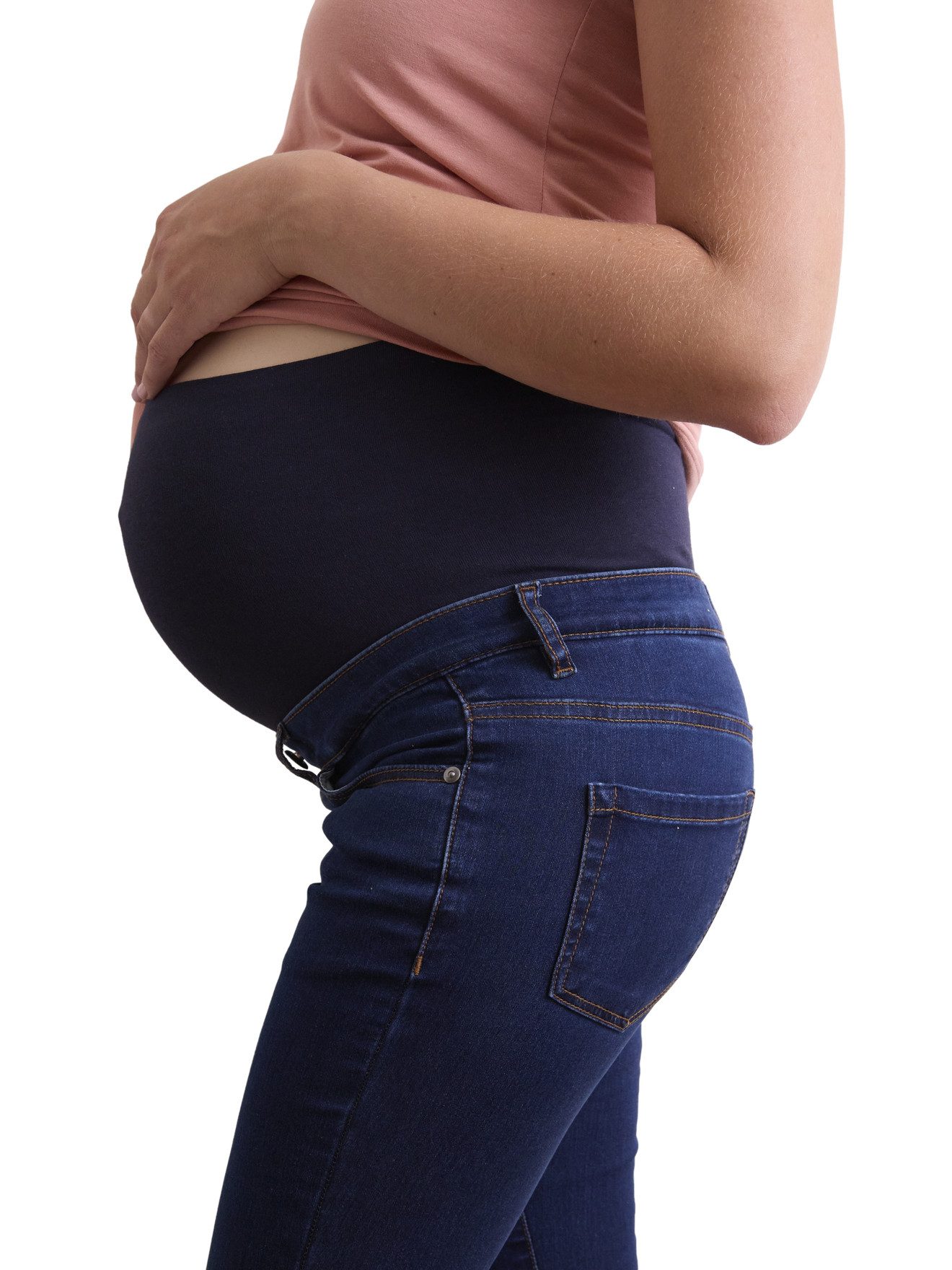 vertbaudet Umstandsjeans Umstands-Jeans mit WATERLESS-Denim, Skinny-Fit Bundweite verstellbar, 2 aufgesetzte Gesäßtaschen – Bild 2 von 5
