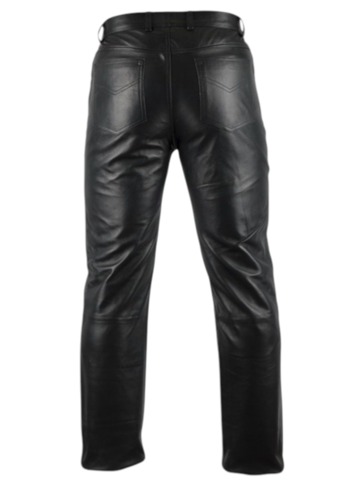 MDM Lederhose Herren Lederhose Herren Lammnappa Schwarz Echtleder Echtes weiches Lammnappa-Leder, Leichte Lederstärke ca. 1,1 mm