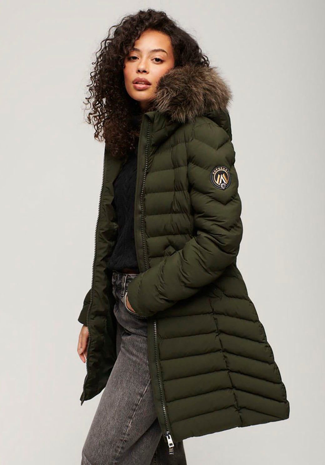 Superdry Steppjacke FUJI FAUX FUR HOOD günstig online kaufen