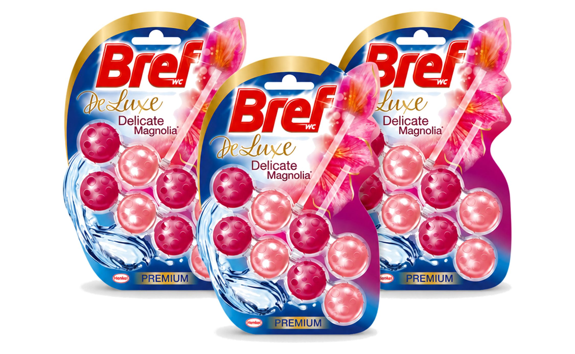 Bref Power WC-Duftspüler Deluxe Magnolia WC-Duftspüler 2 Stück - Vorteilspackung - 3 Stücke (3-St)