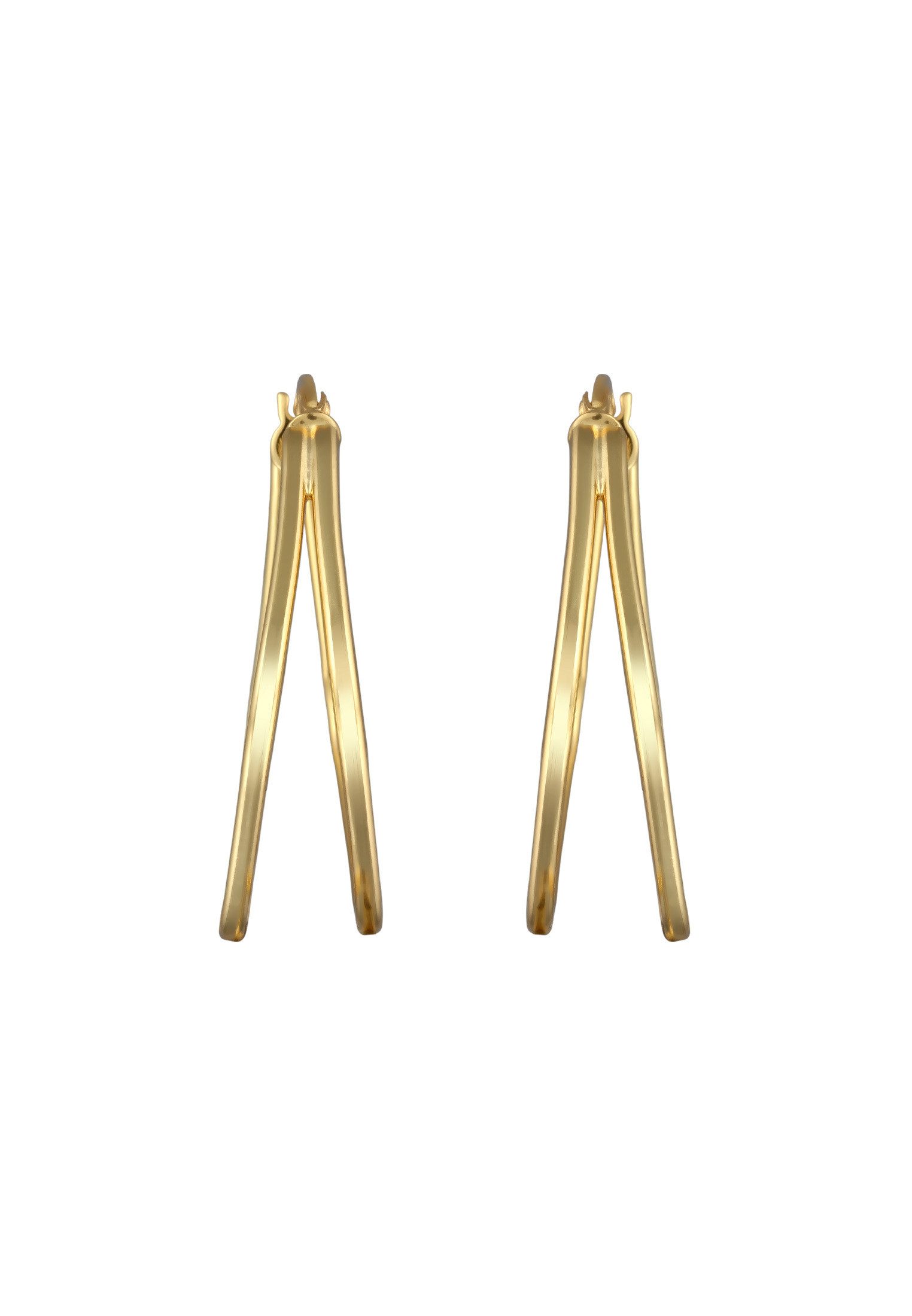 Elli Paar Creolen Creolen Damen Zweireihig Rechteck 925 Silber günstig online kaufen