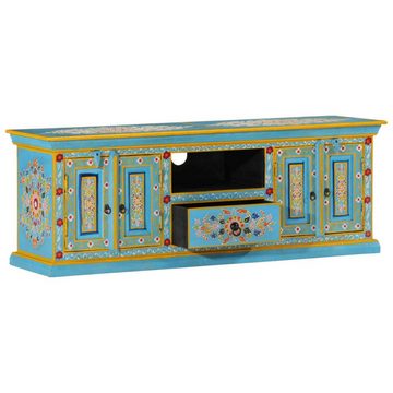 furnicato TV-Schrank Blau 110x30x40 cm Massivholz Mango