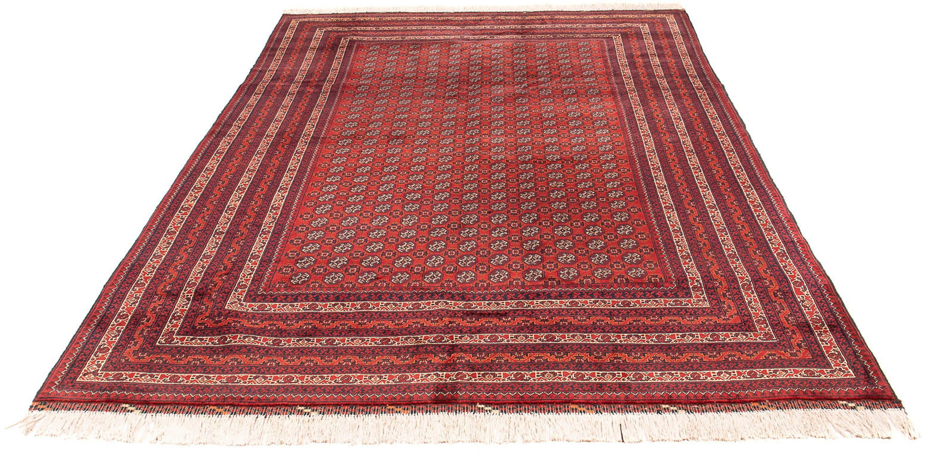 Orientteppich Afghan - Buchara - 300 x 200 cm - rot, morgenland, rechteckig, Höhe: 7 mm, Wohnzimmer, Handgeknüpft, Einzelstück mit Zertifikat