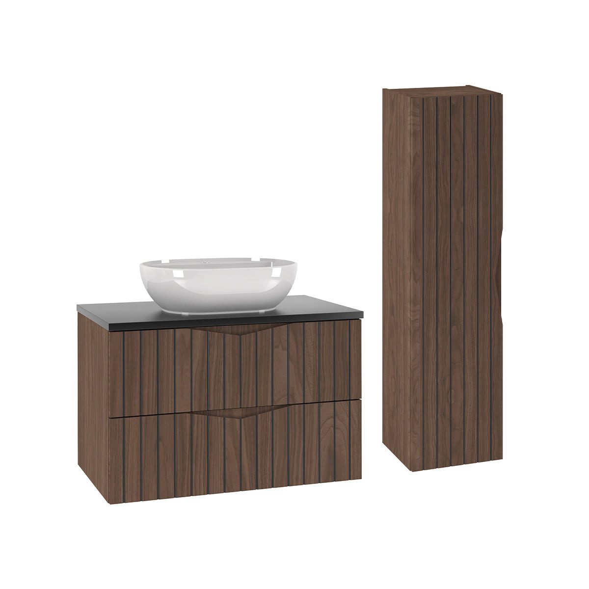 Petits-meubles Badmöbel-Set Siena, (80.6 cm mit Säule)