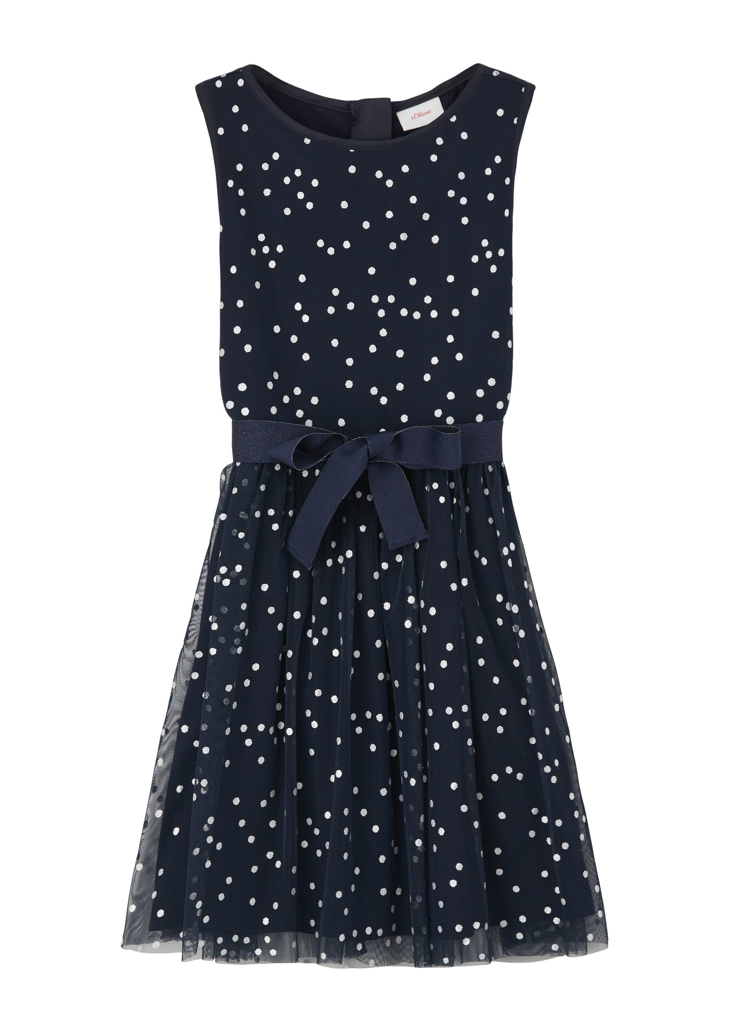 s.Oliver BLACK LABEL Minikleid Kleid navy mit Bindegürtel s.Oliver