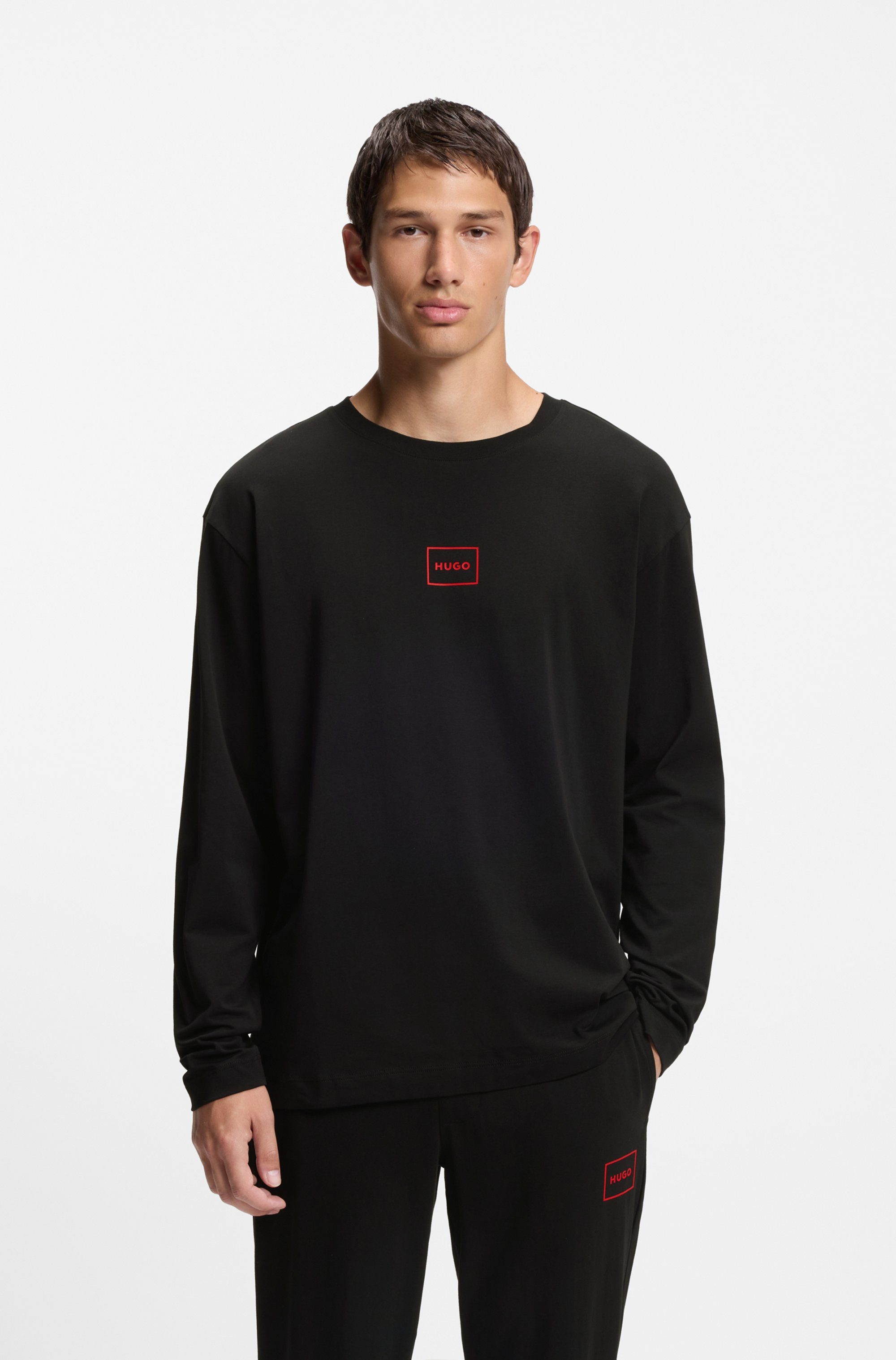 HUGO Langarmshirt T-Shirt Laze Longsleeve mit Rundhalsausschnitt