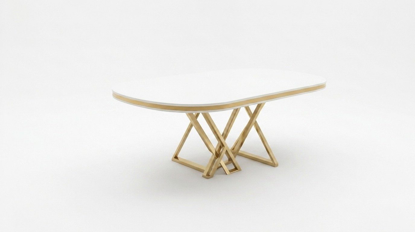 Xlmoebel Esstisch Esstisch Stil modern weiß bequem praktisch Esszimmer oval (1-St., 1-tlg)