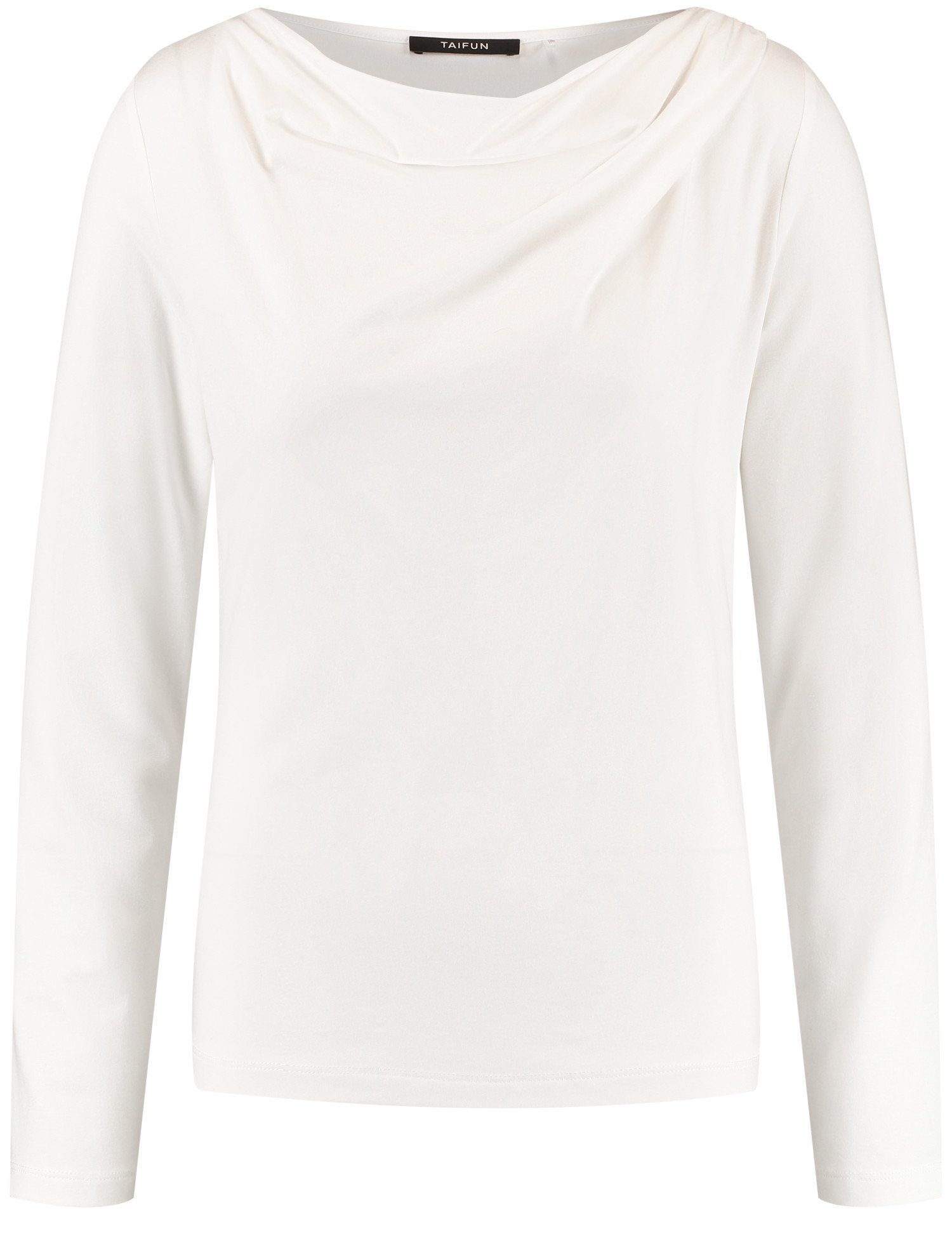 schmeichelndem Taifun Langarmshirt Ausschnitt Langarmshirt mit Offwhite