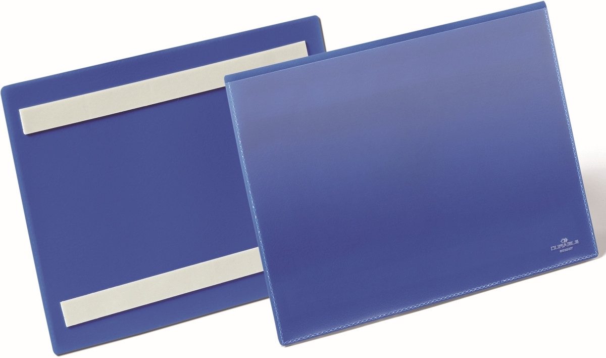 Fächermappe Etikettentaschen selbstklebend A5 quer blau VE=50 Stück