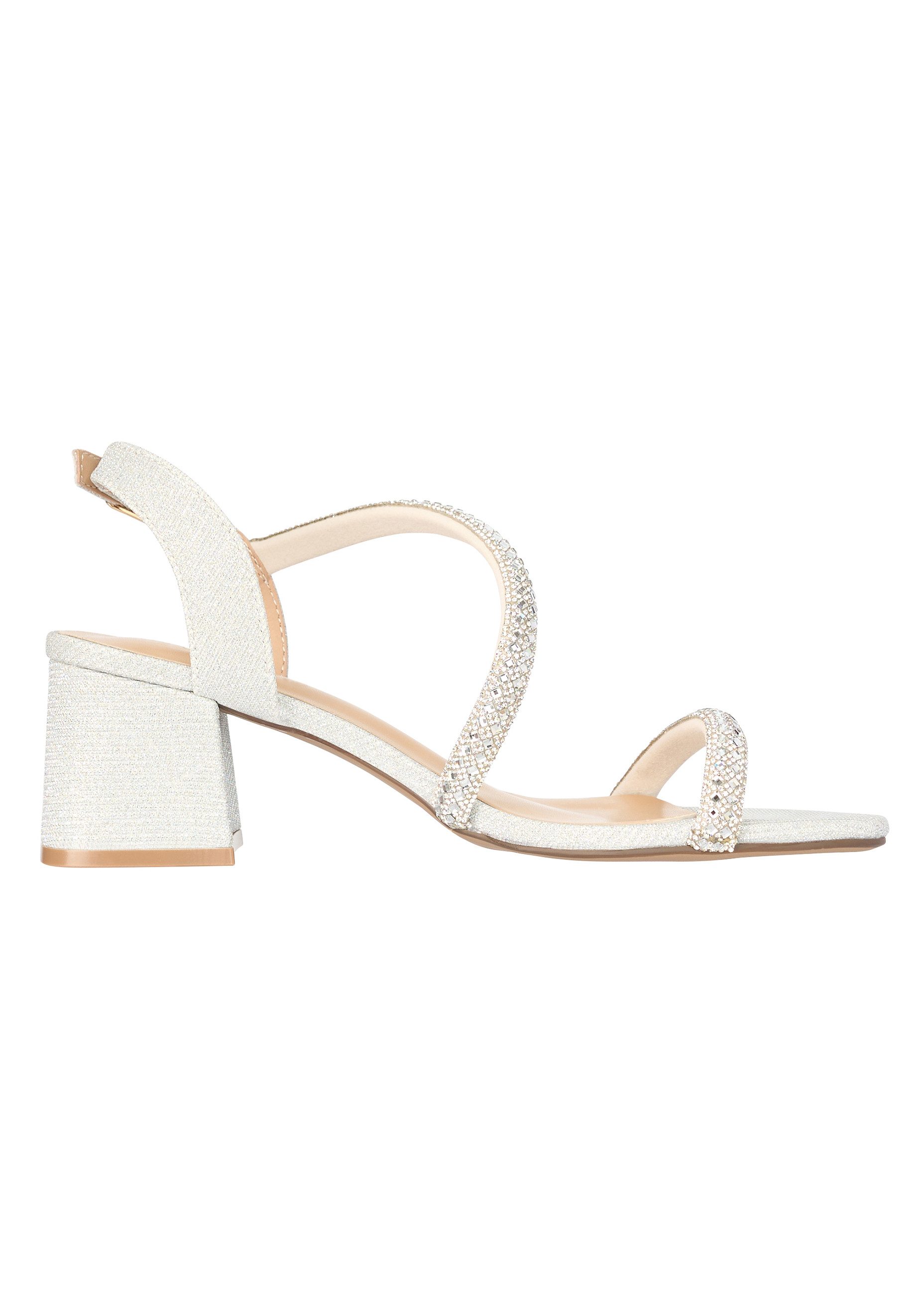 Salinyang Damen Sandaletten mit Strassriemen und Blockabsatz – Elegant Sandalette