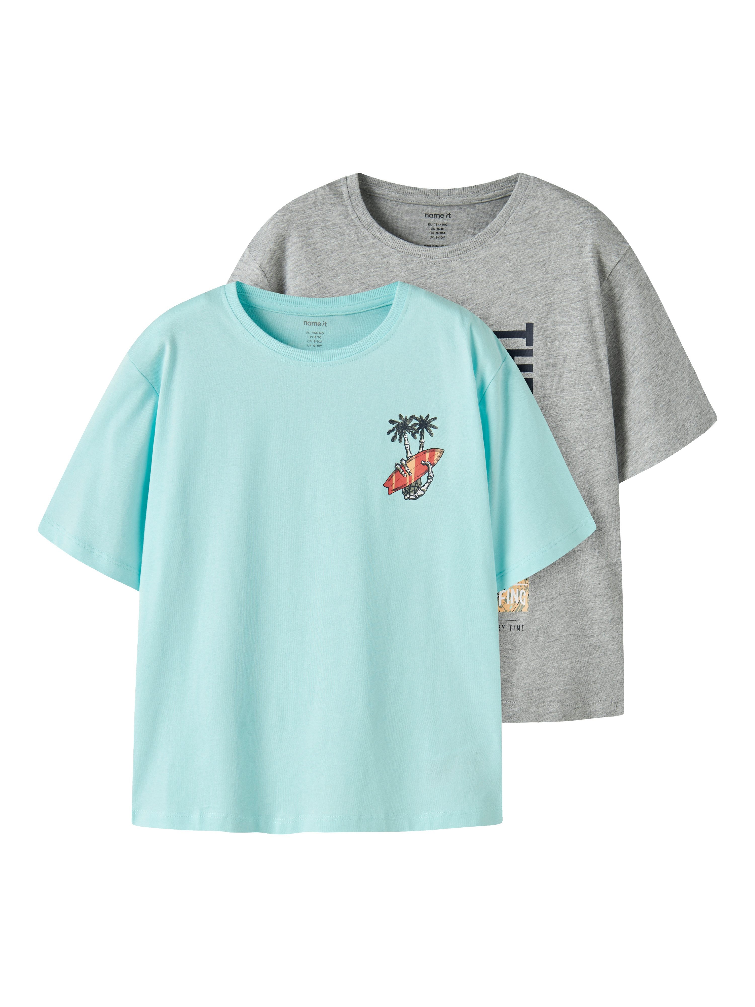 Name It Kurzarmshirt NKMVAGNO 2P SS LOOSE TOP (Packung, 2-tlg)
