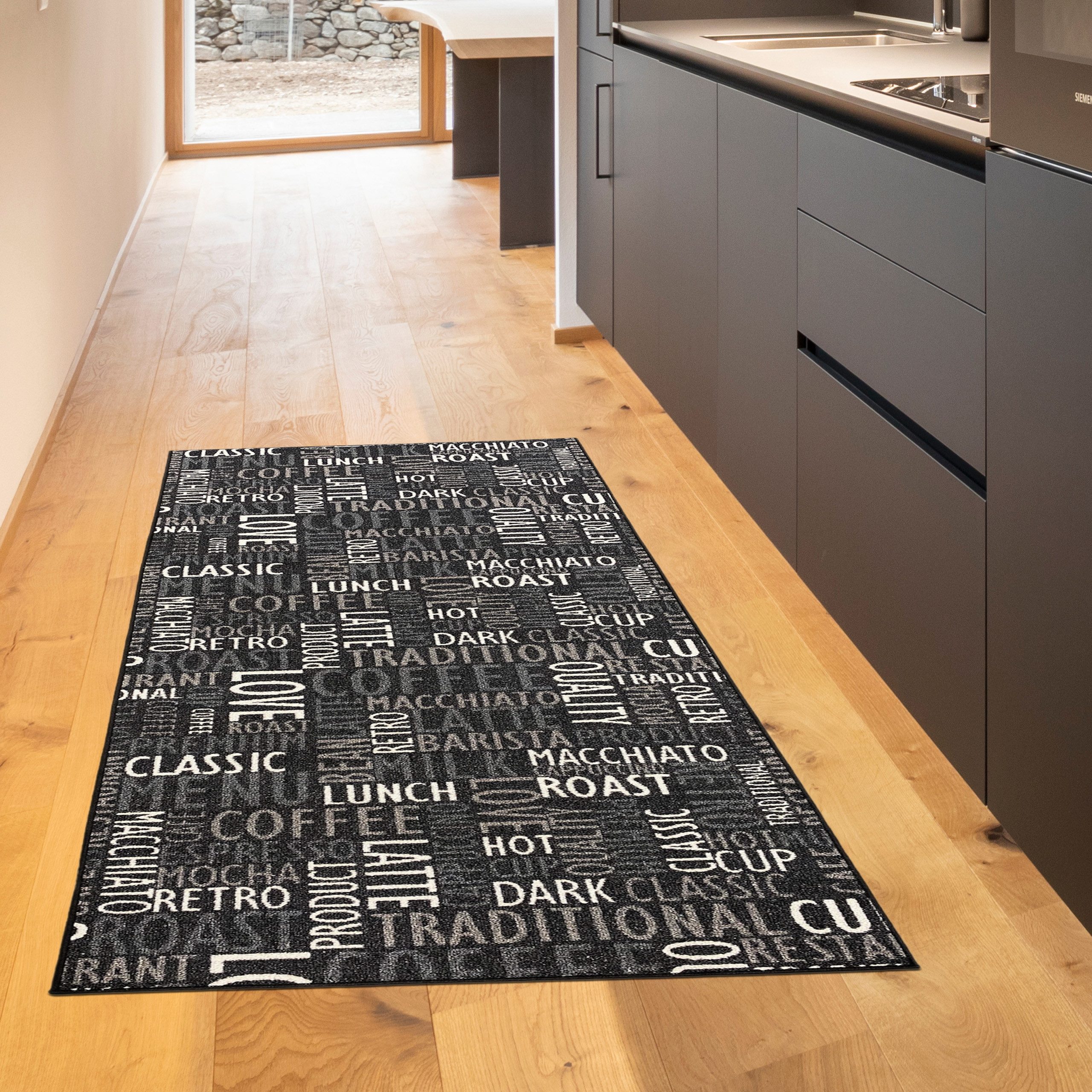 TeppichHome24 Teppich Kuechenteppich Modern, Höhe: 5 mm, pflegeleicht, robust, für Fussbodenheizung geeignet
