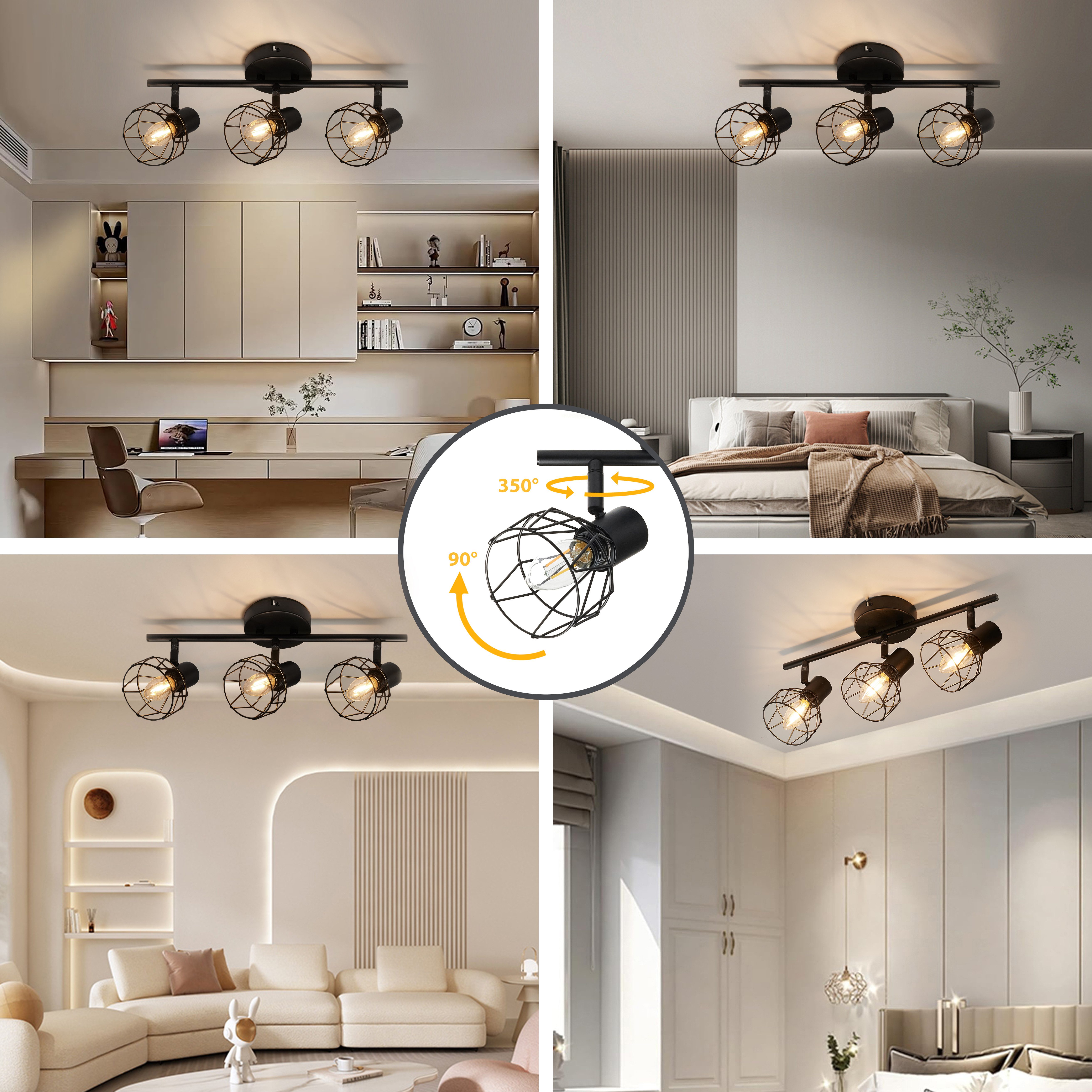 Zedelmaier Deckenstrahler Deckenleuchten 2/3/4 Flammig Deckenspots 40W E14 günstig online kaufen