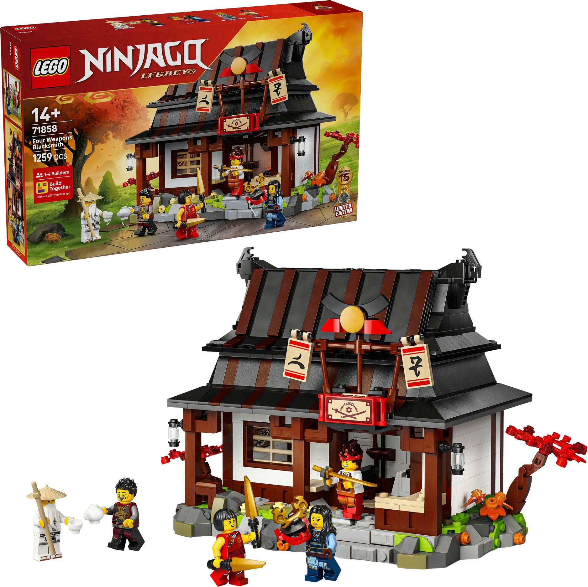 15-jähriges Jubiläum der Vier-Waffen-Schmiede (71858), LEGO Ninjago Konstruktionsspielsteine