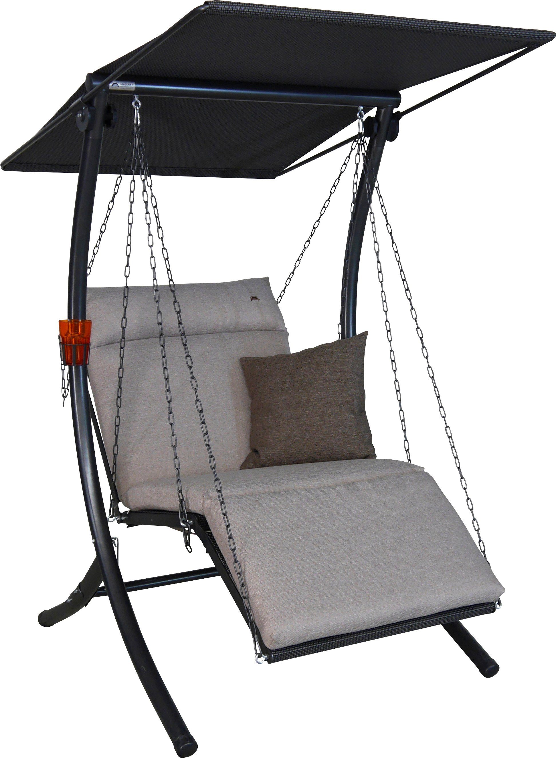Einsitzer Hollywoodschaukel Swing Smart Liege mit Dach garten