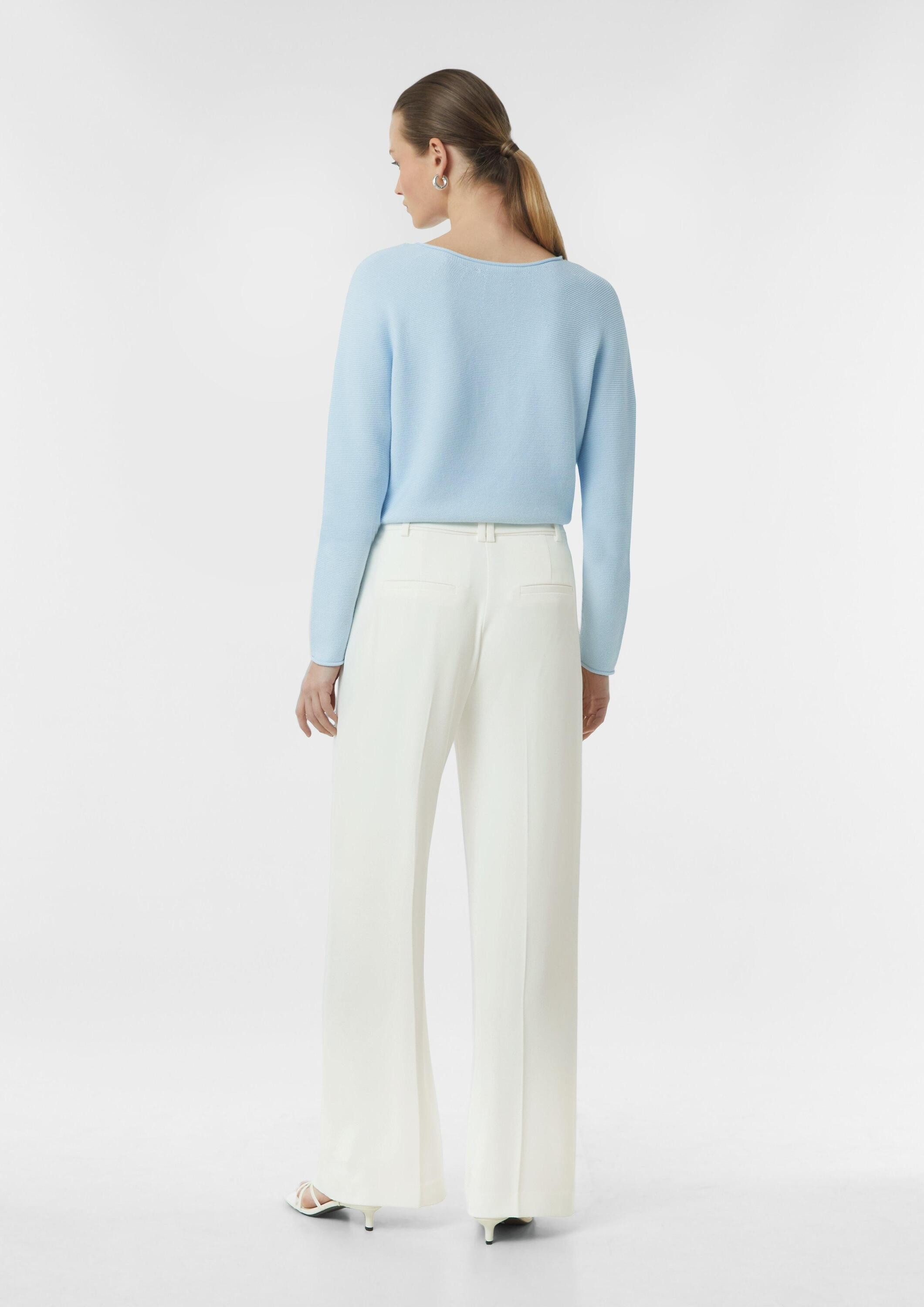 comma Chinos Hose Fließende Wide-Leg-Hose mit Bindeband