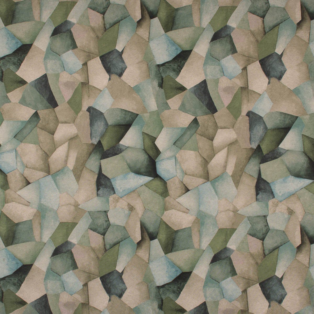 Thumbnail - Prestigious Textiles Stoff Dekostoff Baumwolle Digitaldruck Statue Mosaik Abstrakt grün 140cm, allergikergeeignet