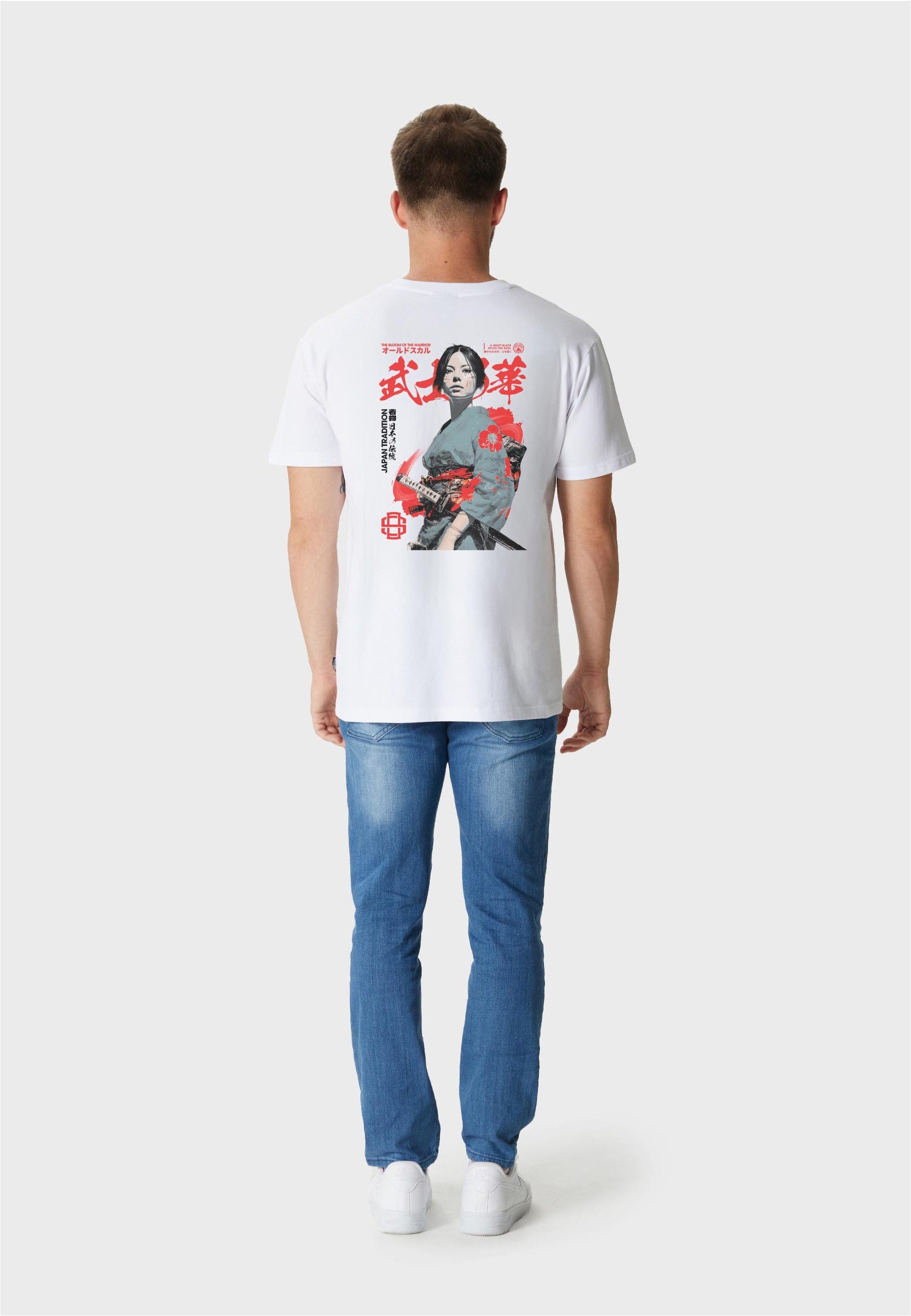 Oldskull T-Shirt Asian Blossom Warrior Graphic mit fernöstlichem Motivprint