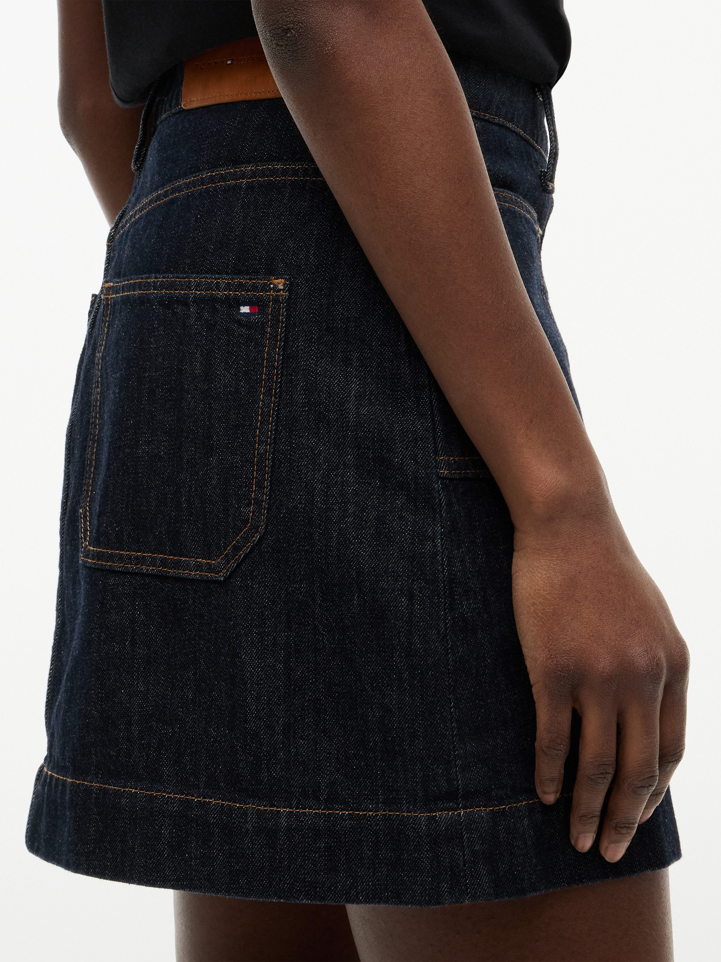 Tommy Hilfiger Jeansrock MINI SKIRT RINSE HW mit stilvoller Knopfleiste, aus Baumwolle