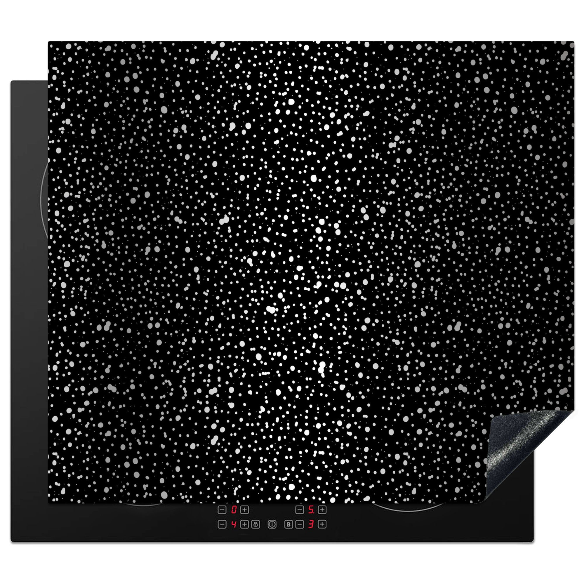 MuchoWow Herd-Abdeckplatte Schwarz - Weiß - Muster - Polka dots, Vinyl, (1 tlg), Cerankochfeld Abdeckung, Herd Abdeckplatten Vinyl, 58x51 cm. Reduzierter Preis € 24,95. Unverbindliche Preisempfehlung € 30,00, (€ 24,95 pro 1 Stk)