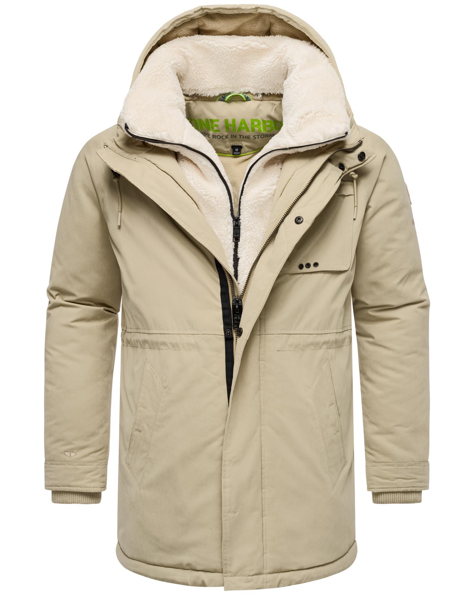 Stone Harbour Kurzmantel Navroos XX Kurzer Herren Wintermantel mit abnehmbarem Kragen