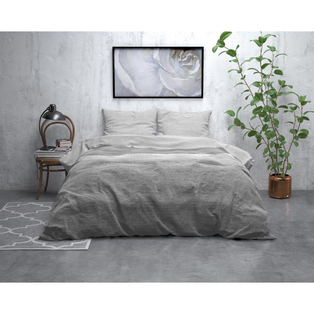 Sitheim-Europe Bettwäsche SLEEPTIME FL BENNY MIT STEINSTREIFEN -Bettbezug & Kissenbezüge, Flanell, 2 teilig, Weich, geschmeidig und wärmeregulierend