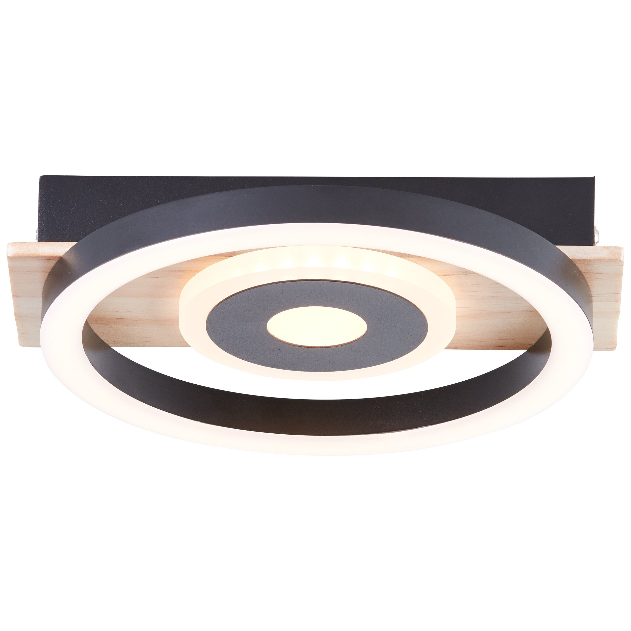 Maureen 22x20cm LED LED Deckenleuchte BRE-Light Maureen schwarz/holz Deckenleuchte 22x20cm Brilliant schwarz/holz, Metall/Holz/K Deckenleuchte