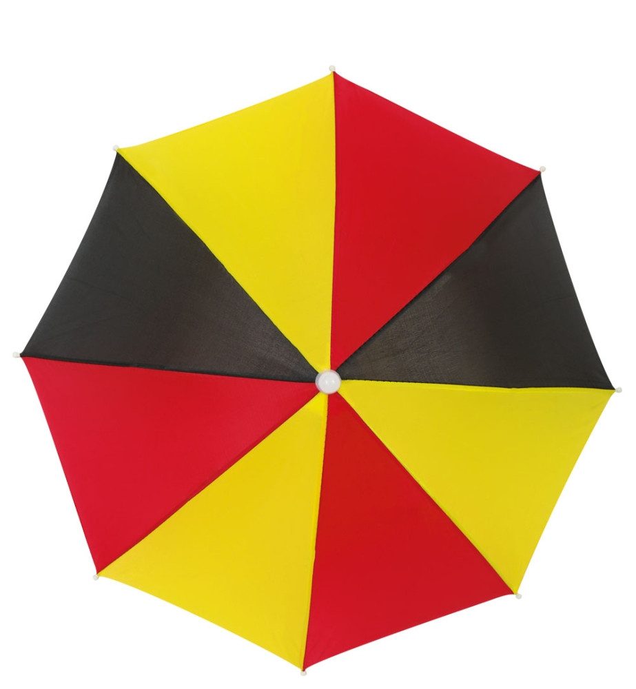 Fries Sonnenhut Deutschland Kopfschirm Regenschirm Sonnenschirm Schwarz Rot Gold WM EM (1-St) – Bild 4 von 4