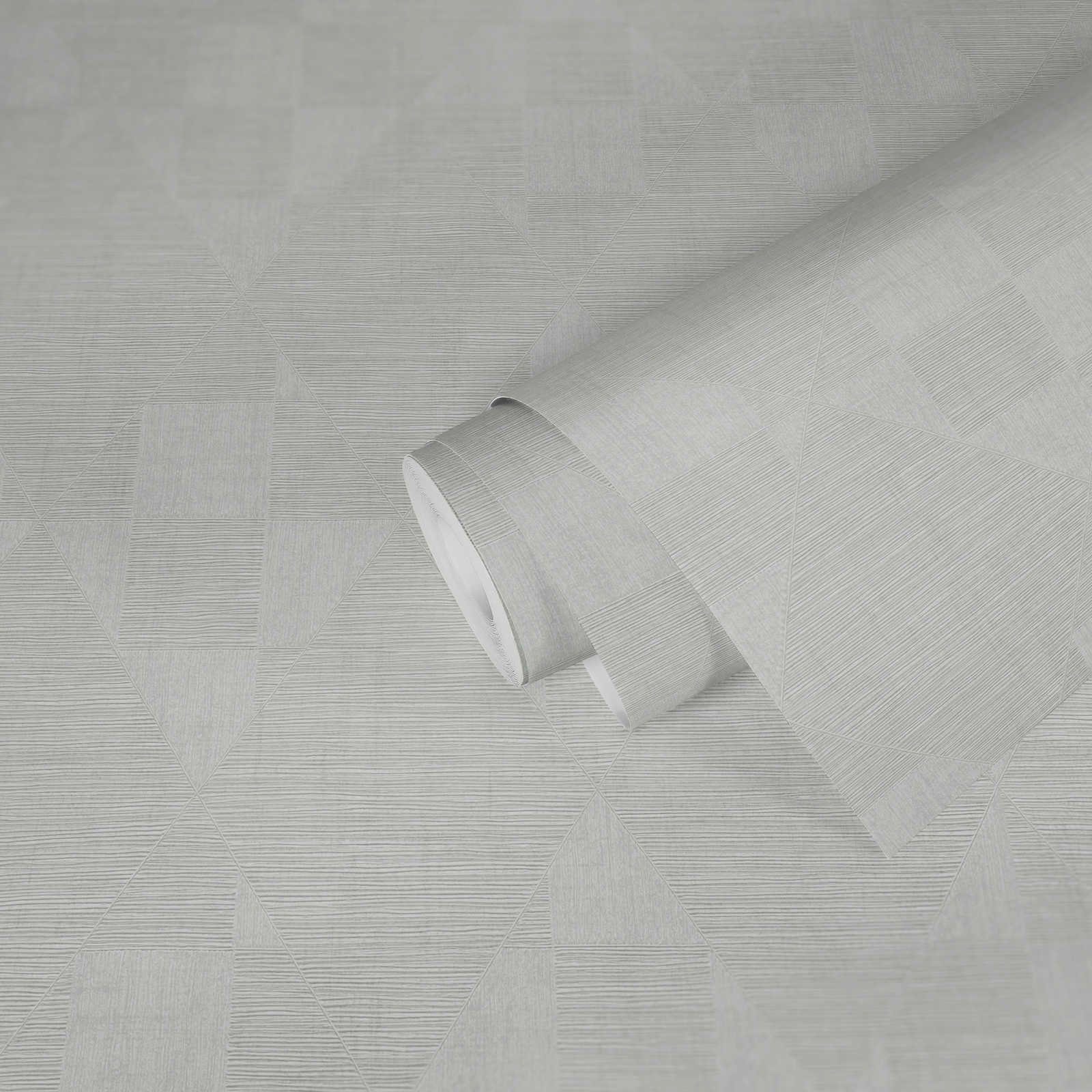 living Geometrisch walls grau-weiß Tapete strukturiert, Titanium, Vliestapete geometrisch,